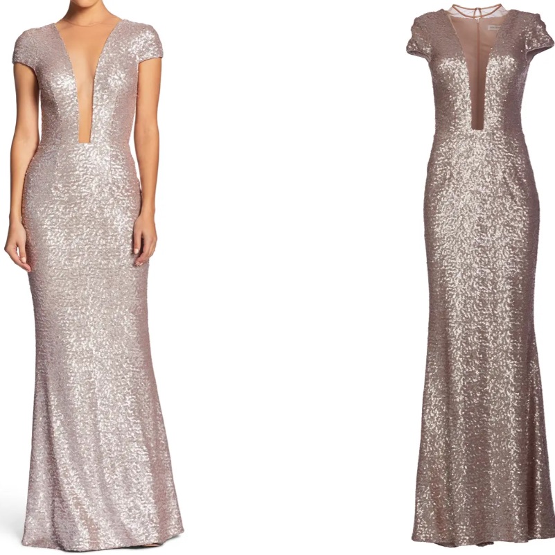 Dress The Population Rose Gold Michelle Sequins Dress